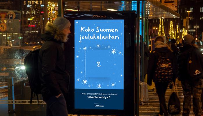 Lähetä joulutervehdys läheiselle JCDecaux’n digitaalisilla näytöillä