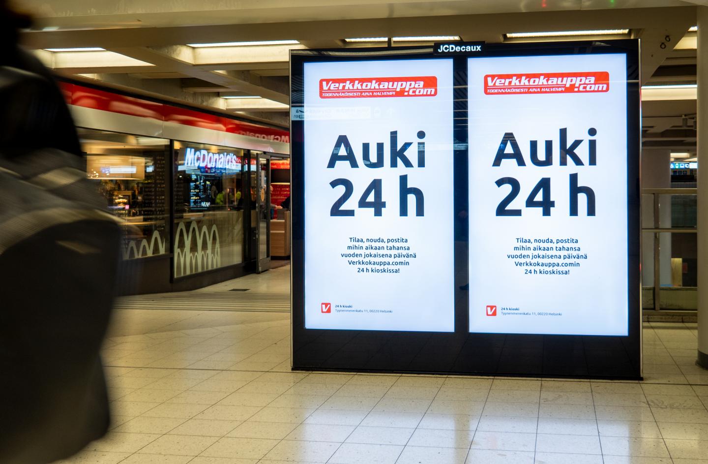 verkkokauppa.com auki 24h ohjelmallisesti ostettu digitaalinen ulkomainos