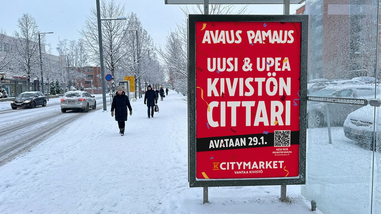 Uusi Vantaan Kivistön K-Citymarket täyttyi asiakkaista hyperlokaalin ulkomainoskampanjan avulla