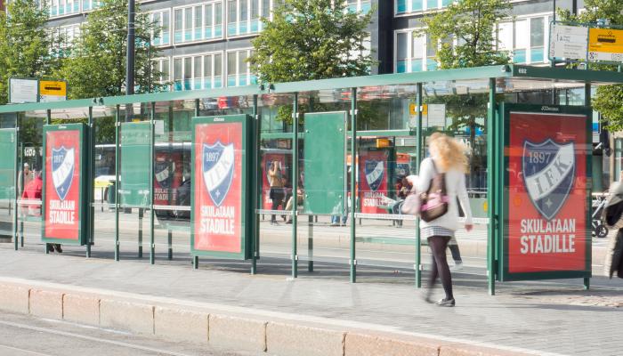 Abribus julisteet ulkomainonta HIFK Helsinki