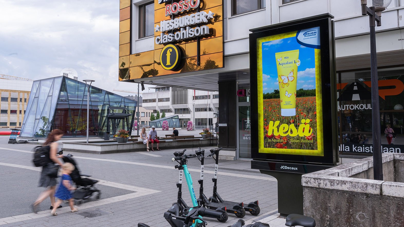 Digitaalinen ulkomainospinta Lappeenrannassa. 