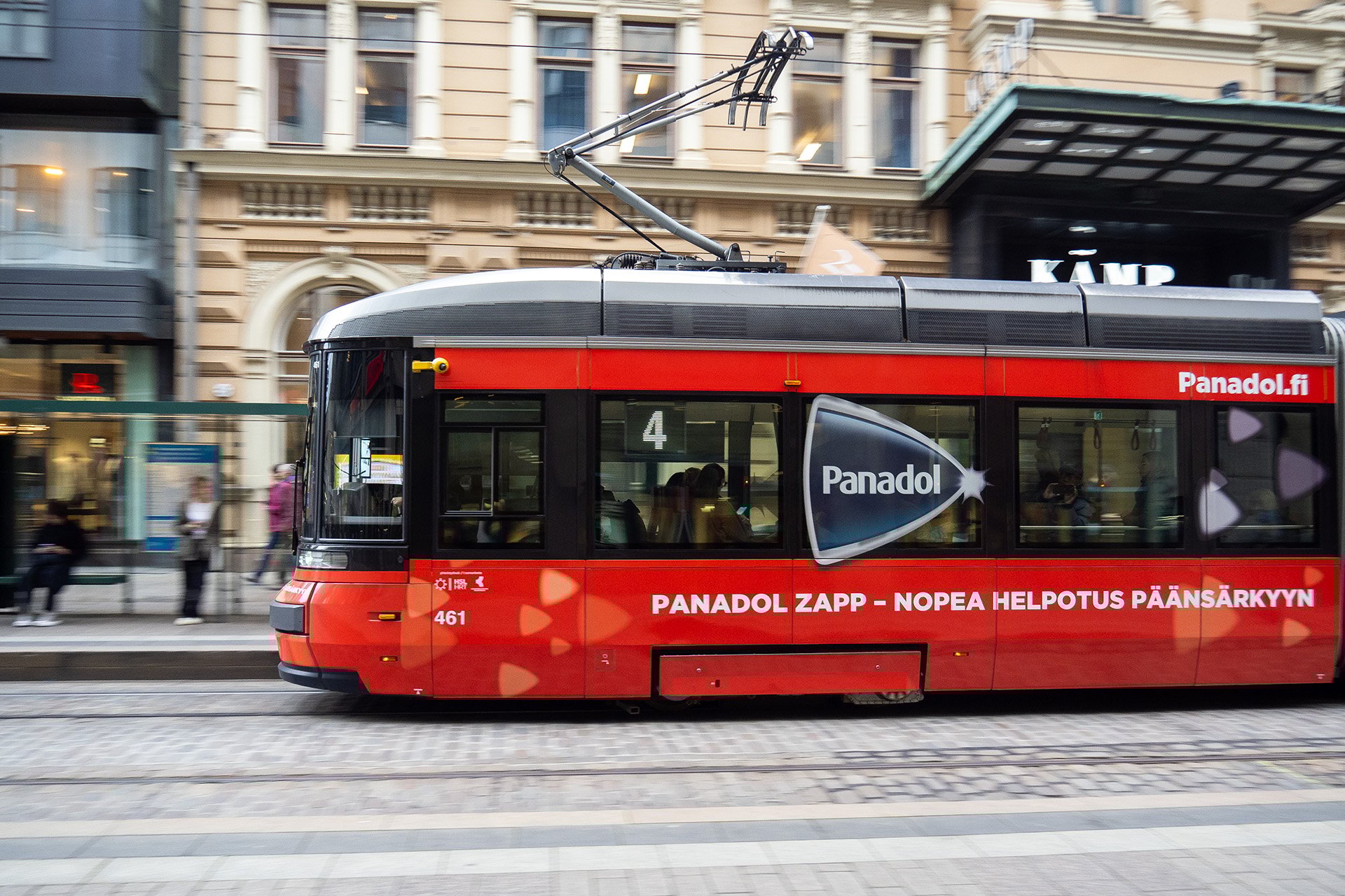 Panadol zapp kokoteipatturatikka Aleksanterinkadulla Helsingissä.